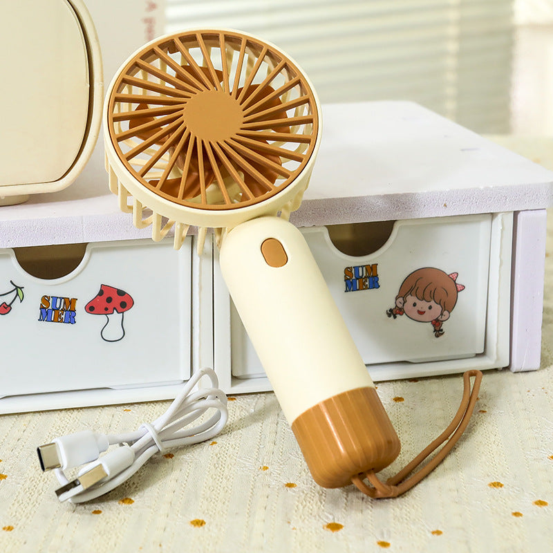 Women's Portable Mini Fan with Ergonomic Grip and USB Charging Function Bowlift
