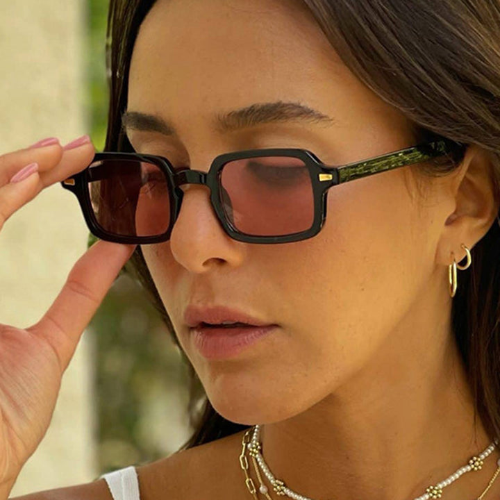 Ladies exclusive square sunglasses with elegant metal frame and UV protection Bowlift