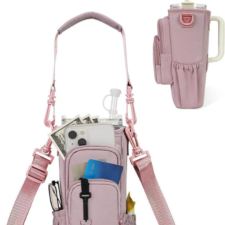 Practical crossbody bag with versatile compartments and a removable cup holder Bowlift
