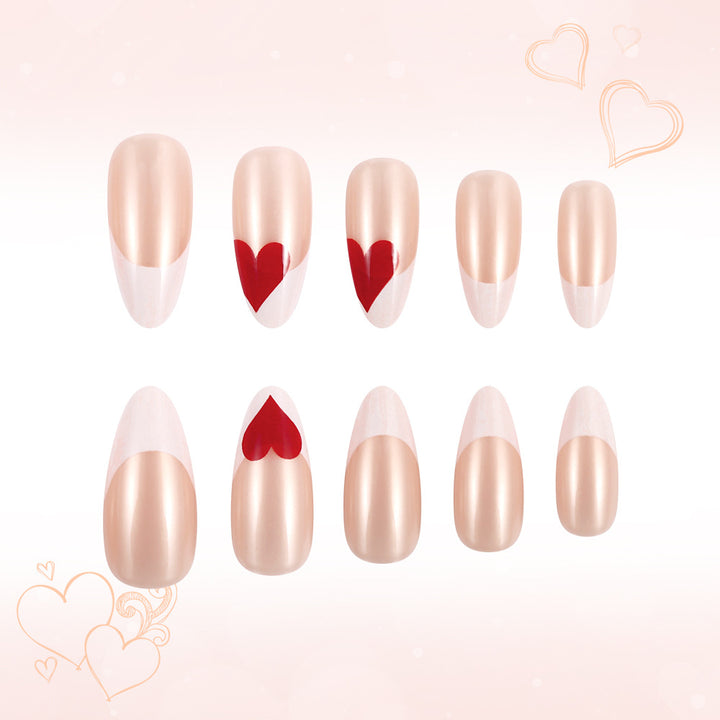 Heart-Embellished Stiletto Press-On Nails Bowlift