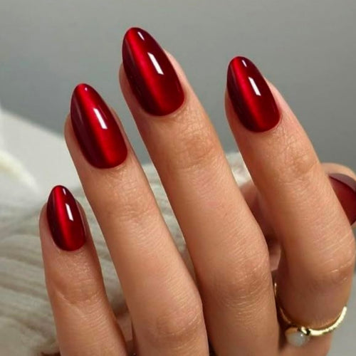 Glossy Almond-Shaped Press-On Nail Set Bowlift