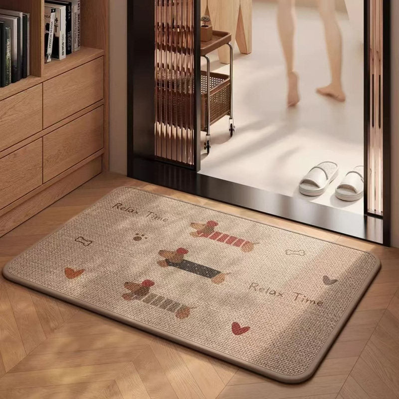 Playful Dog-Themed Bath Mat Bowlift