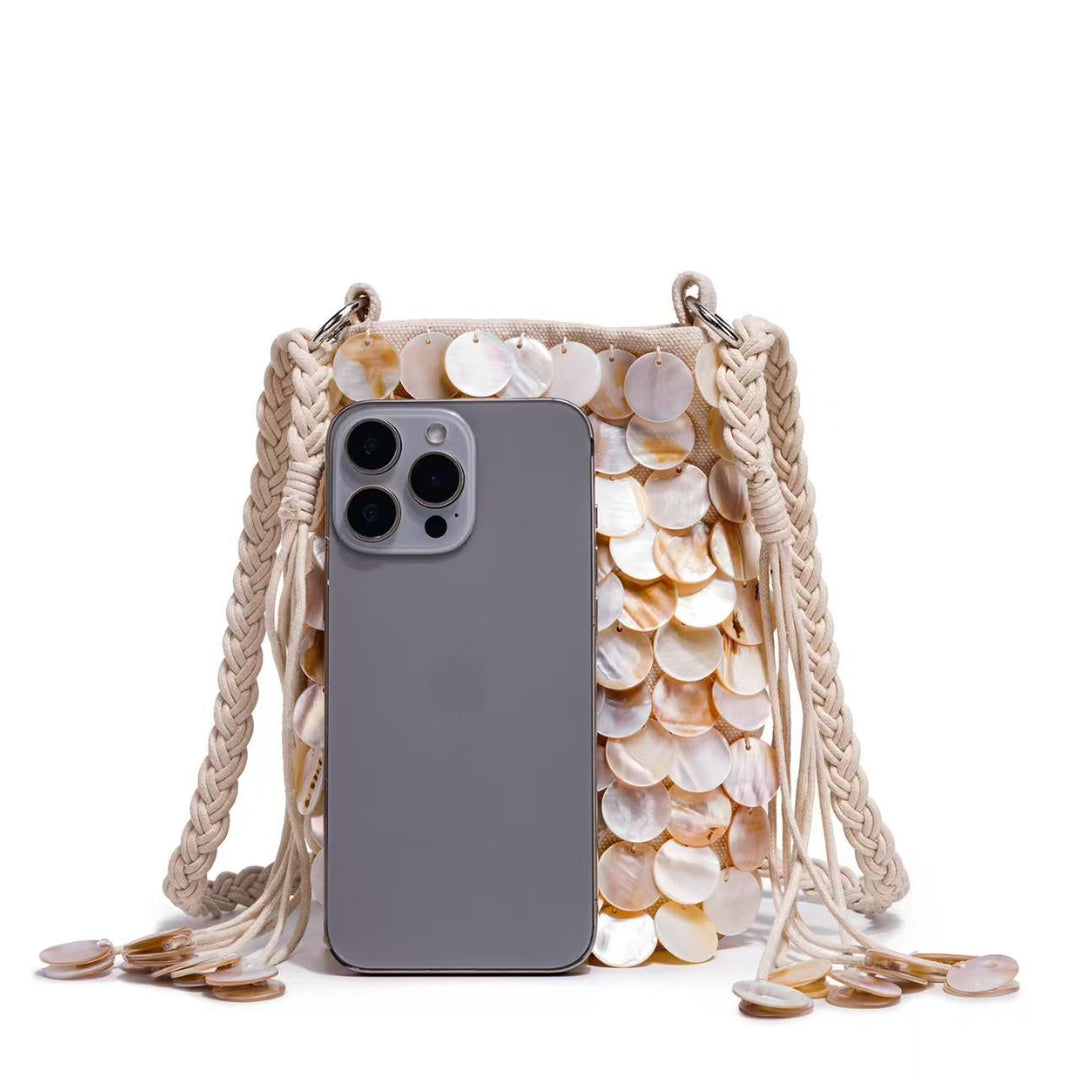 Elegant Shell-Embellished Crossbody Bag Bowlift