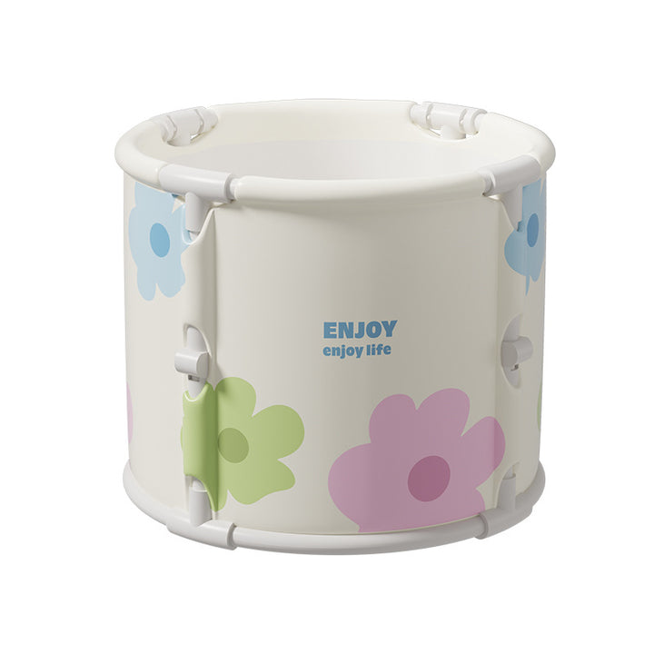 Women's Foldable Storage Bucket with Playful Flower Design Bowlift