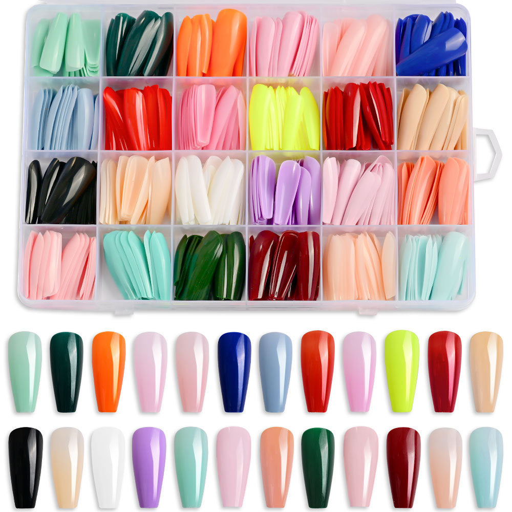 Elegant Long-Style False Nail Tips Bowlift