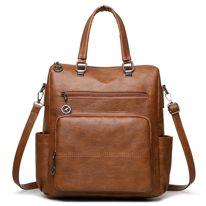 Stylish Multi-Functional Leather Backpack Bowlift