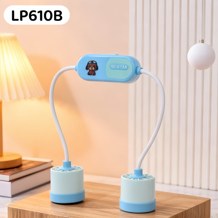 Women's Wearable Neck Fan with Flexible Hose and Animal Design Bowlift
