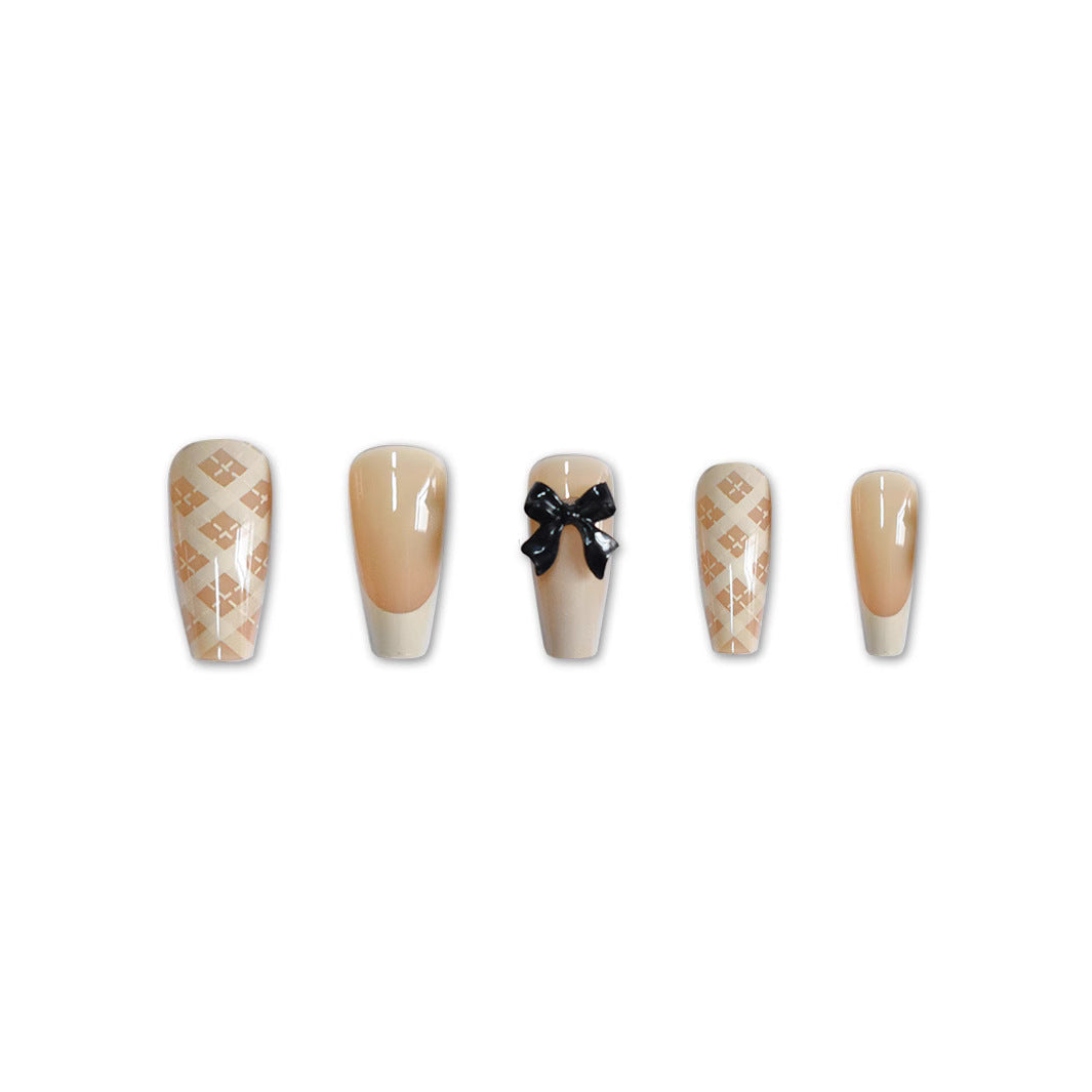 Elegant Long Length Press-On Nail Art Bowlift