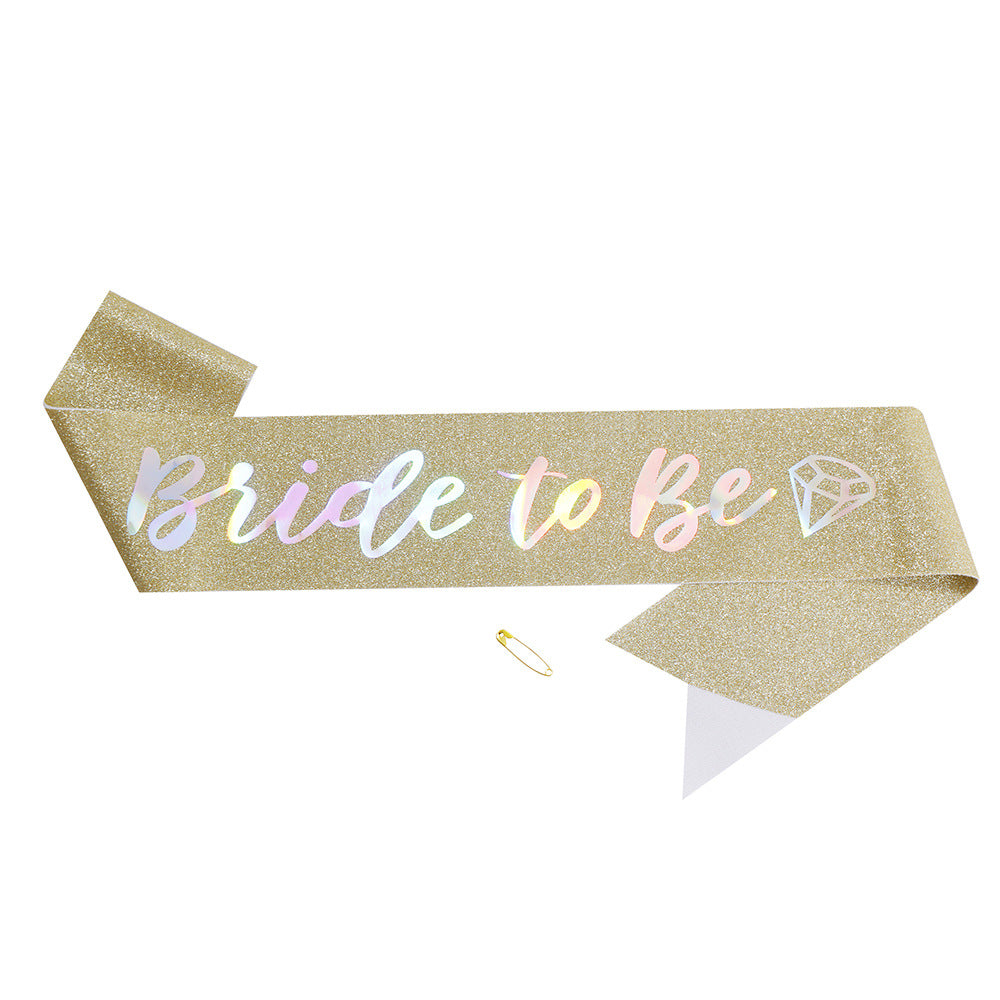 Ladies Glittering Bride Sash Bowlift