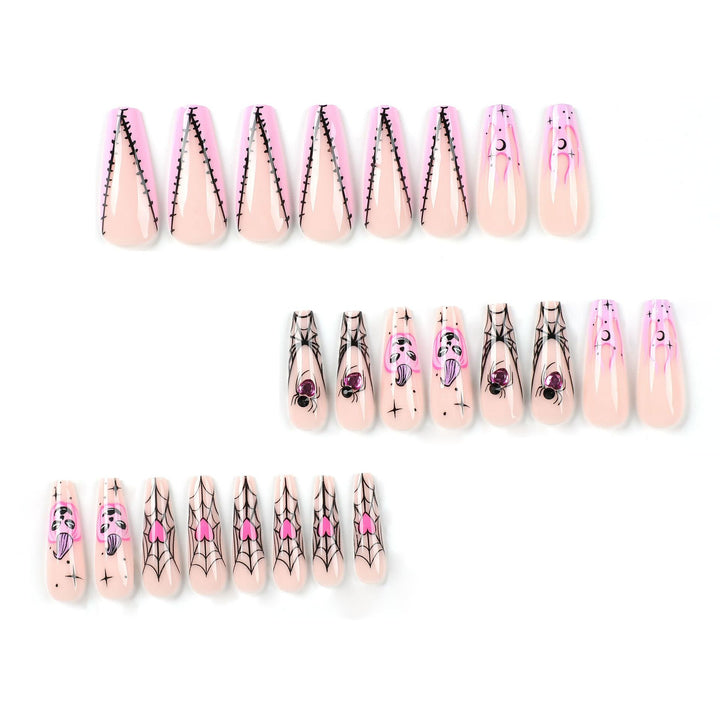 Creative Nail Art with Spider Web and Halloween Design Bowlift