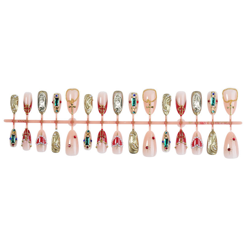 Decorative Press-On Nail Kit with Gem Accents Bowlift