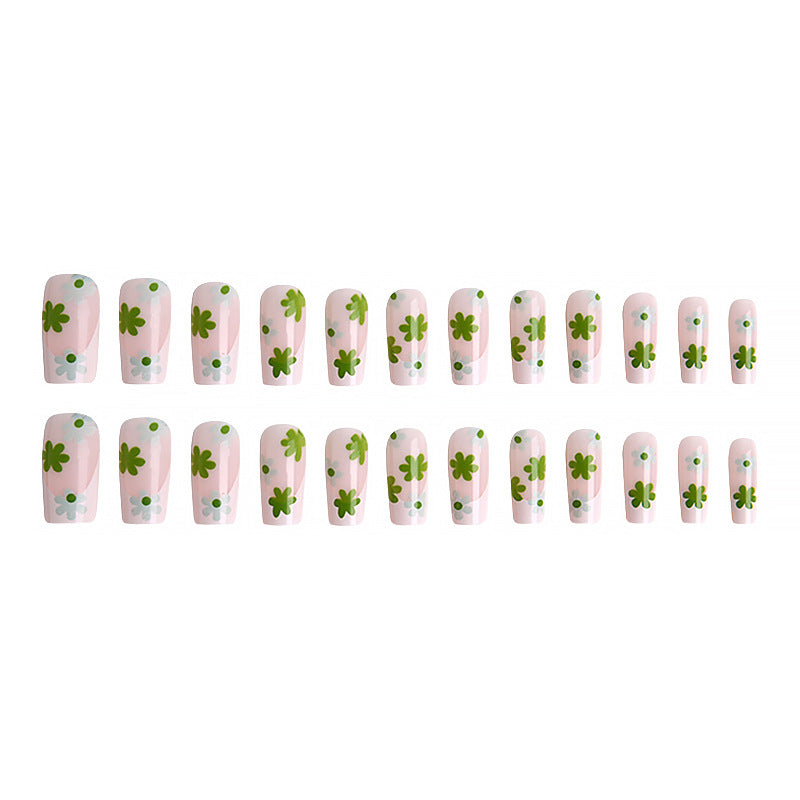 Artful Nail Tips with Floral Pattern Bowlift