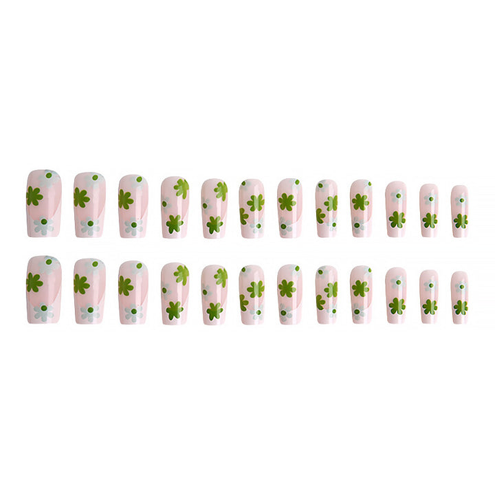 Artful Nail Tips with Floral Pattern Bowlift