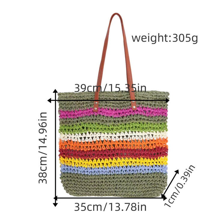 Braided tote bag with colorful gradient Bowlift