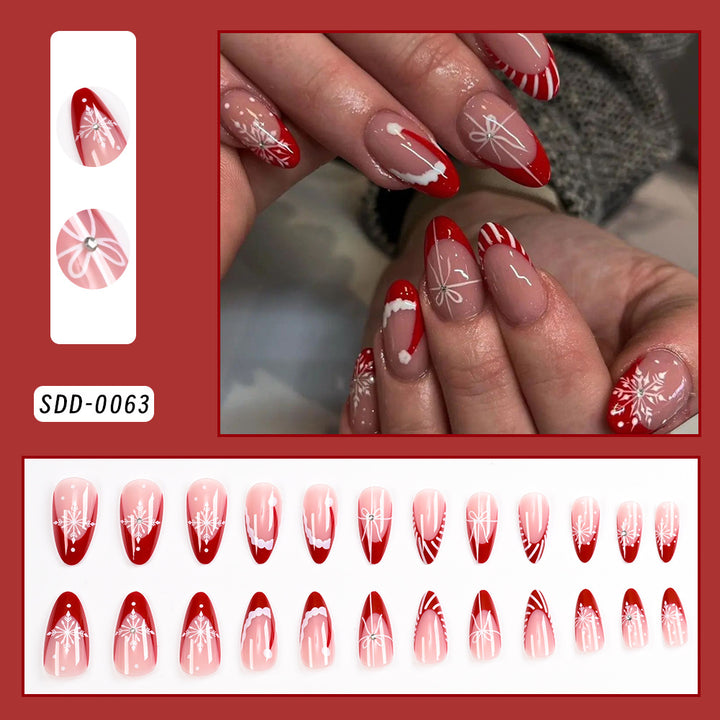 Artistic Press-On Nail Set Bowlift