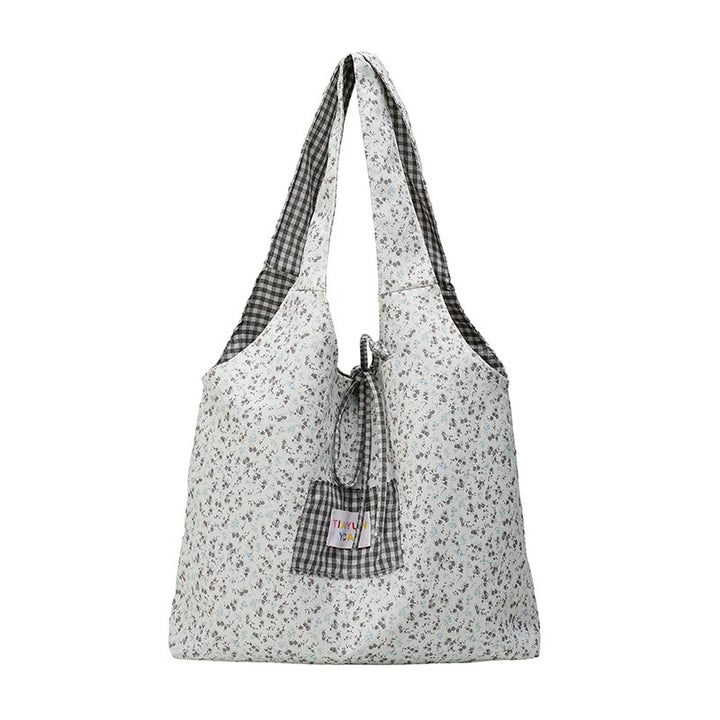 Stylish Checkered Shopping Tote Bag Bowlift