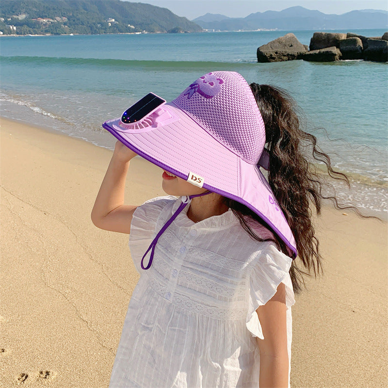 Ssun hat with solar mini fan, UV protection and wide neck protection Bowlift