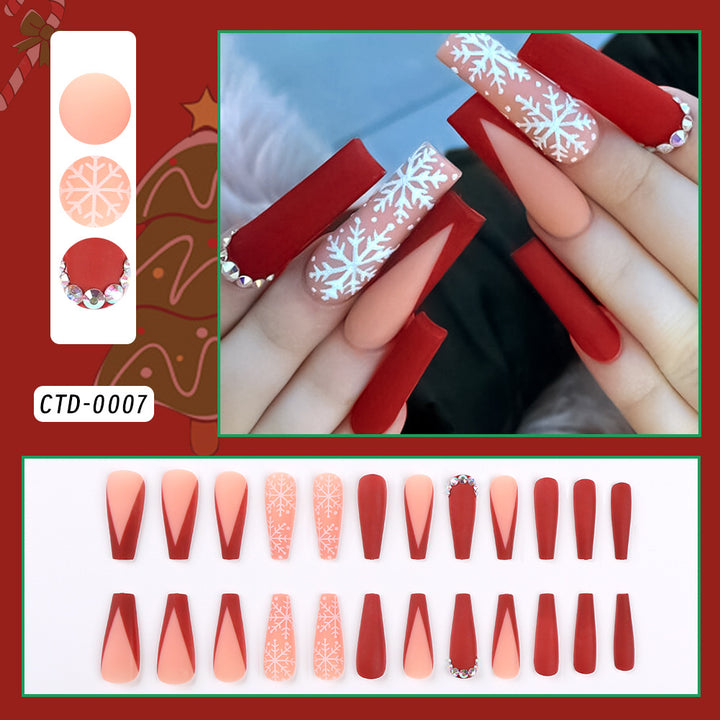 Festive Holiday Themed Press-On Nail Set Bowlift
