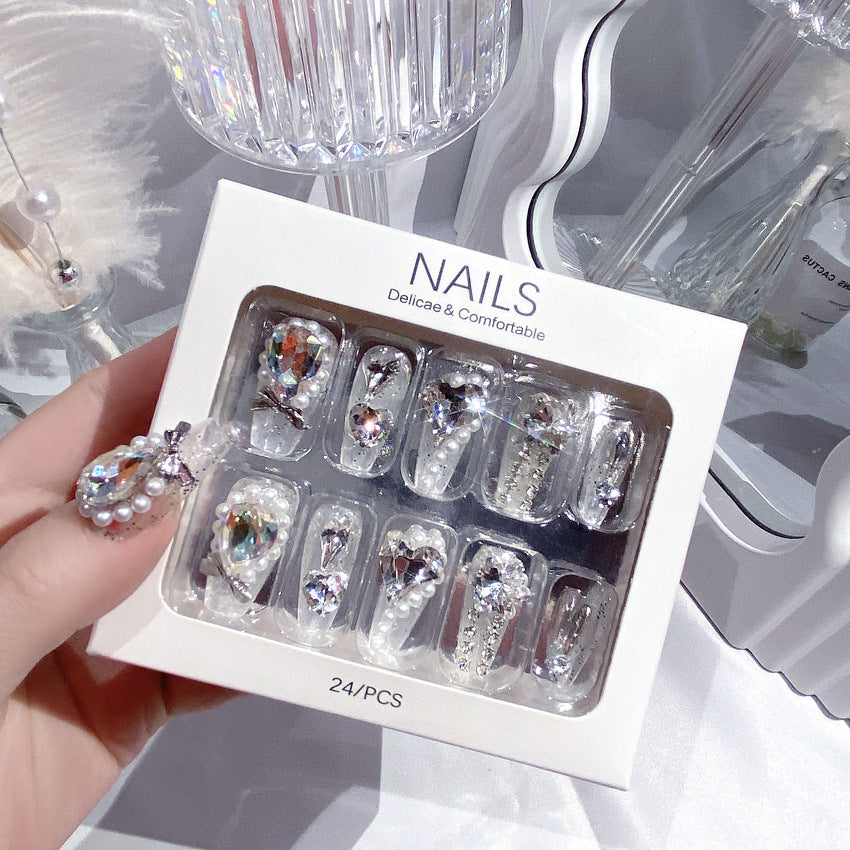 Decorative Crystal Embellished Nail Tips Bowlift