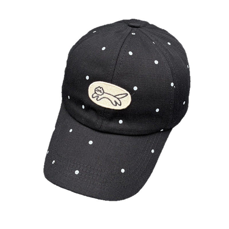 Women's Polka Dot Embroidered Baseball Cap Bowlift