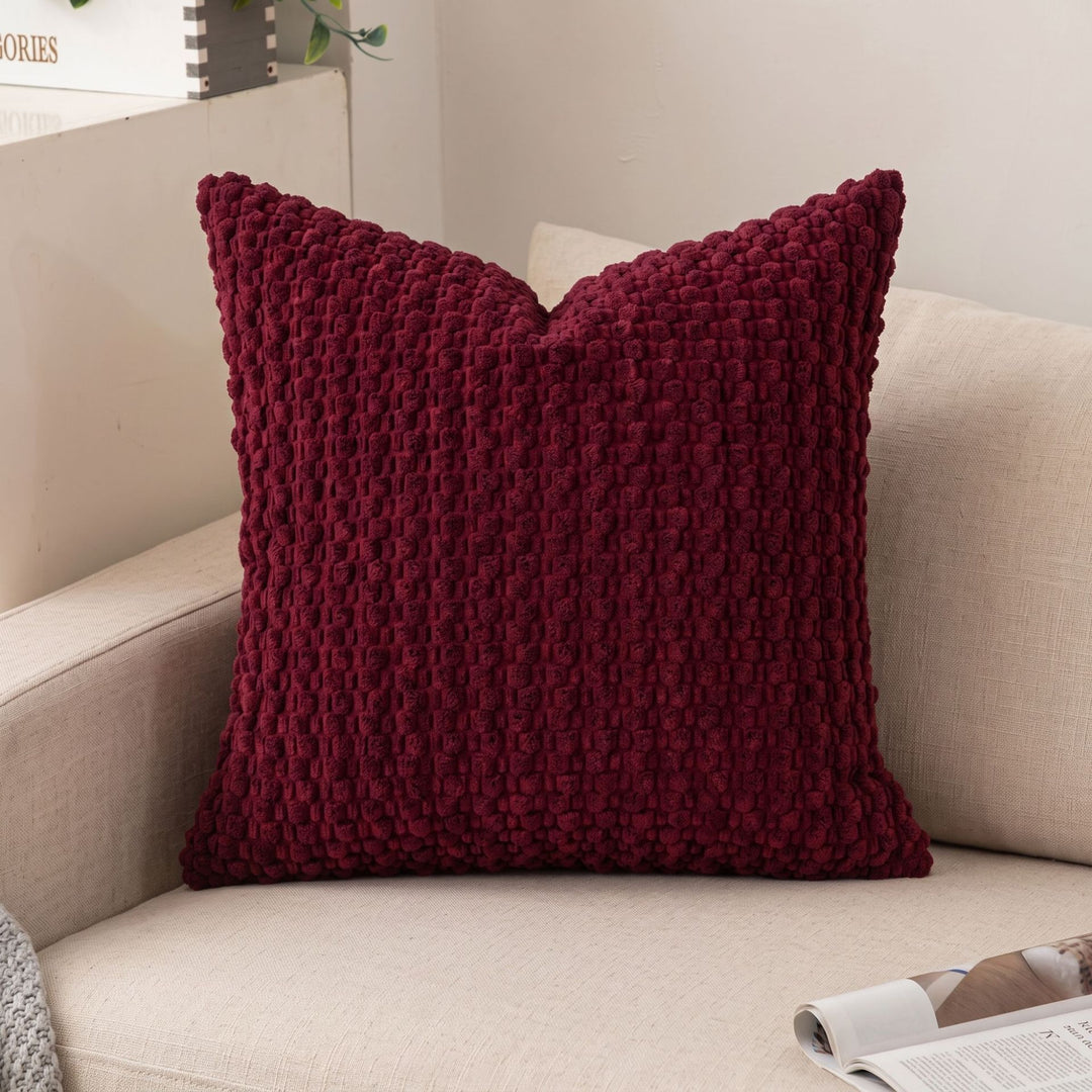 Decorative Plush Chunky Waffle Texture Throw Pillow Cover Bowlift
