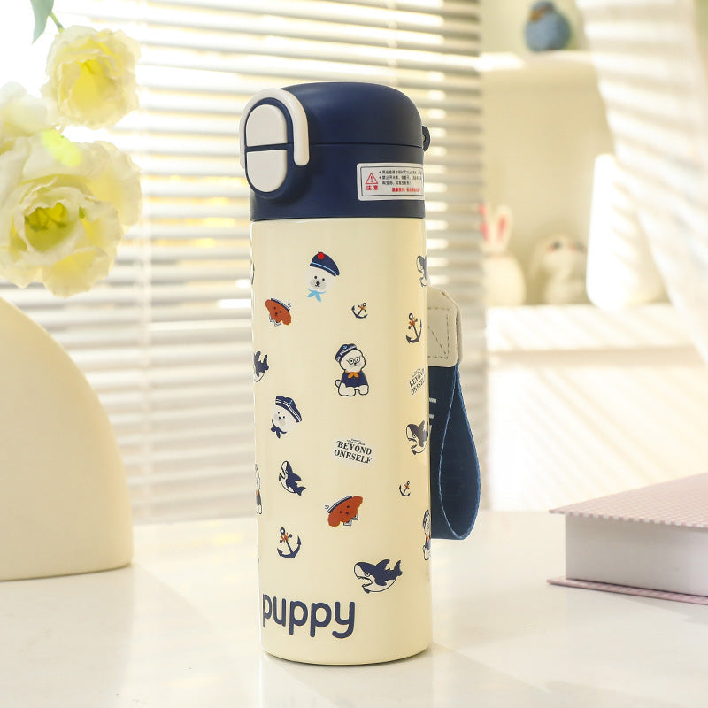 Ladies Insulated Water Bottle with Cheerful Apple Design Bowlift