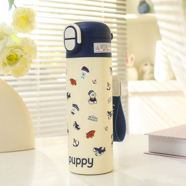 Ladies Insulated Water Bottle with Cheerful Apple Design Bowlift