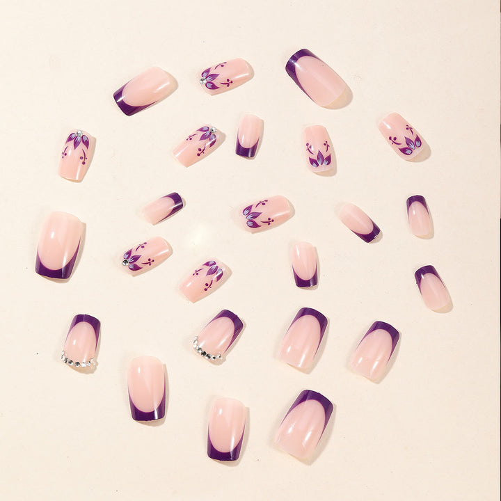 Artistic Floral Acrylic Nail Extensions Bowlift