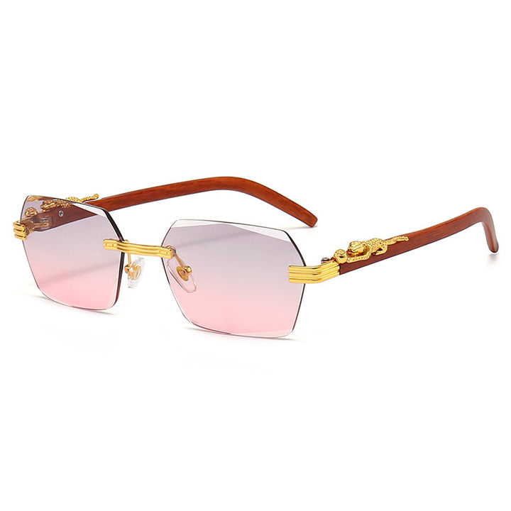 Ladies Designer Sunglasses with Artistic Wooden Frame and Elegant Glass Elements Bowlift