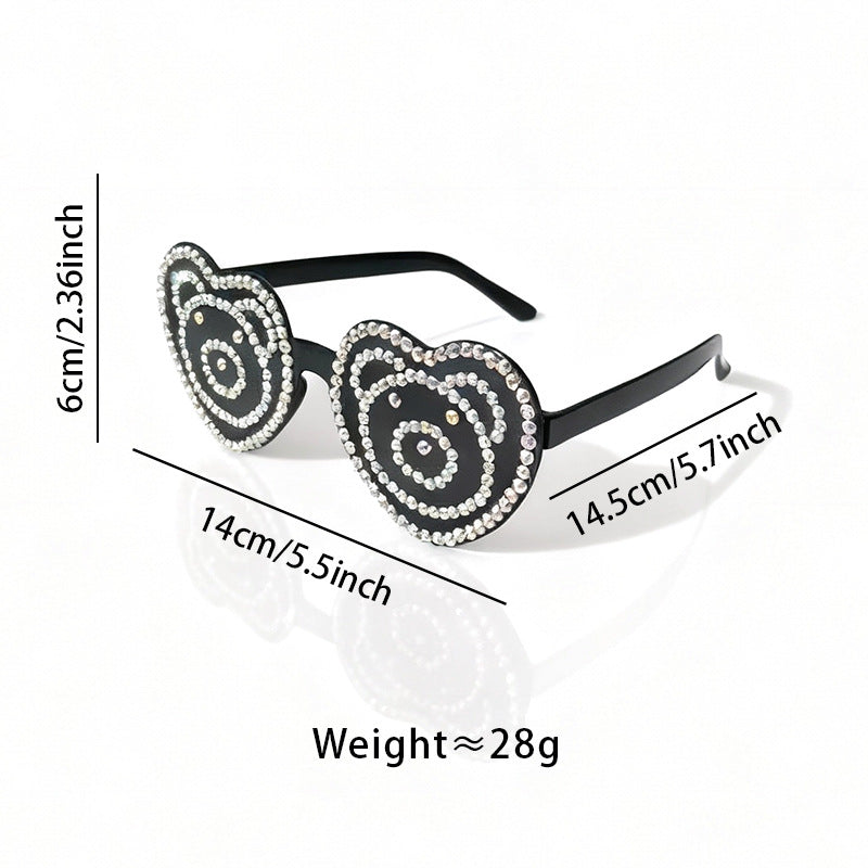 Heart-Shaped Rhinestone Sunglasses Bowlift