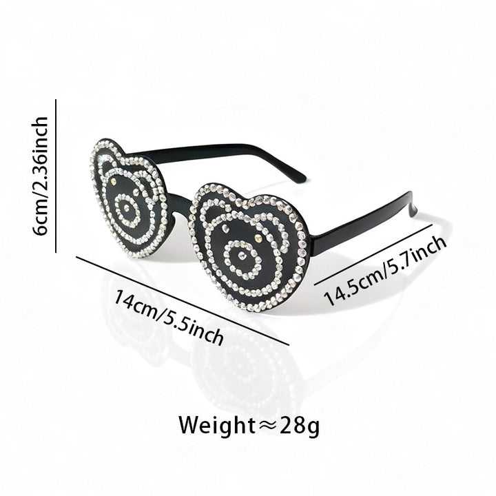 Heart-Shaped Rhinestone Sunglasses Bowlift