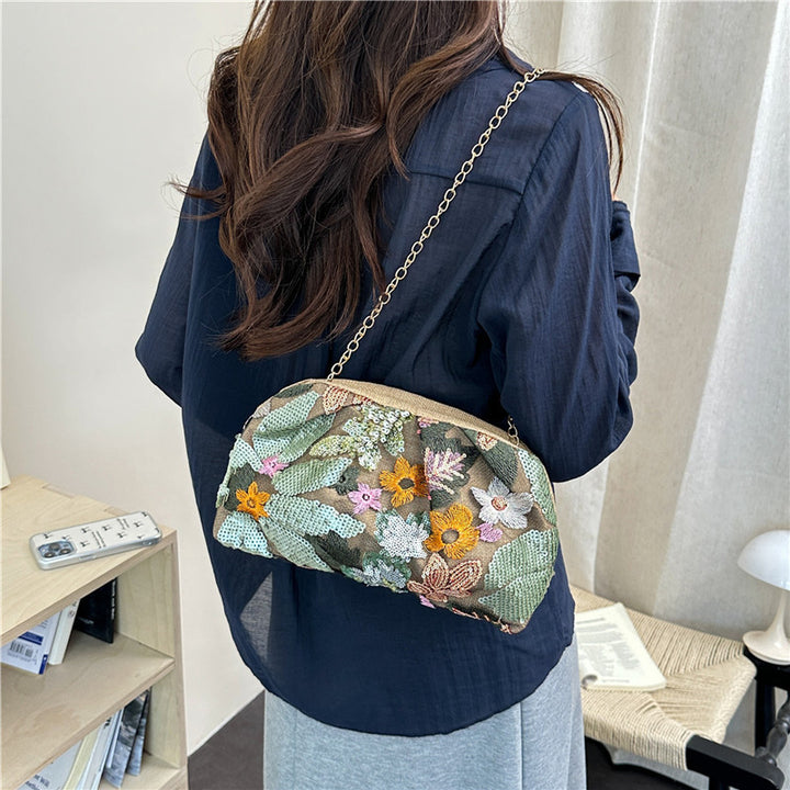 WoElegant Floral Sequin Clutch Bag Bowlift
