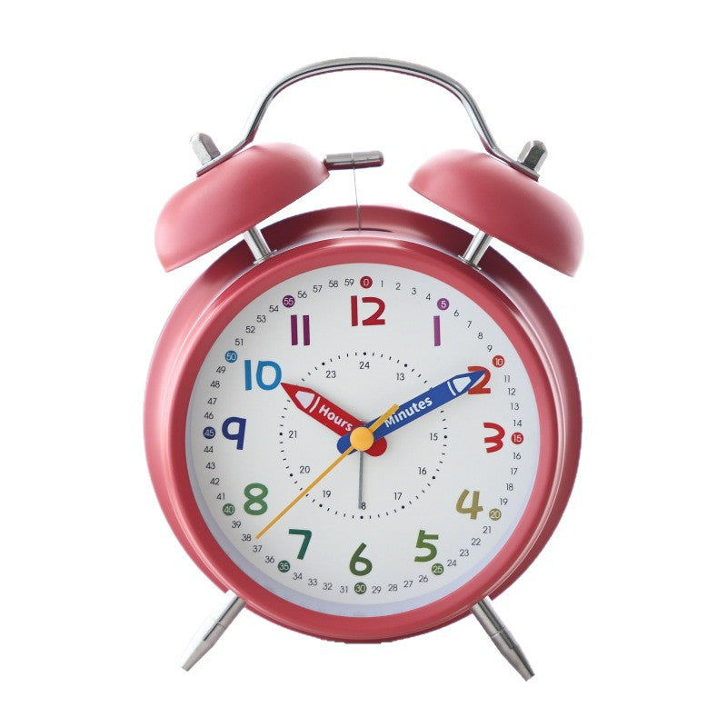 Learning clock with double bell mechanism Bowlift