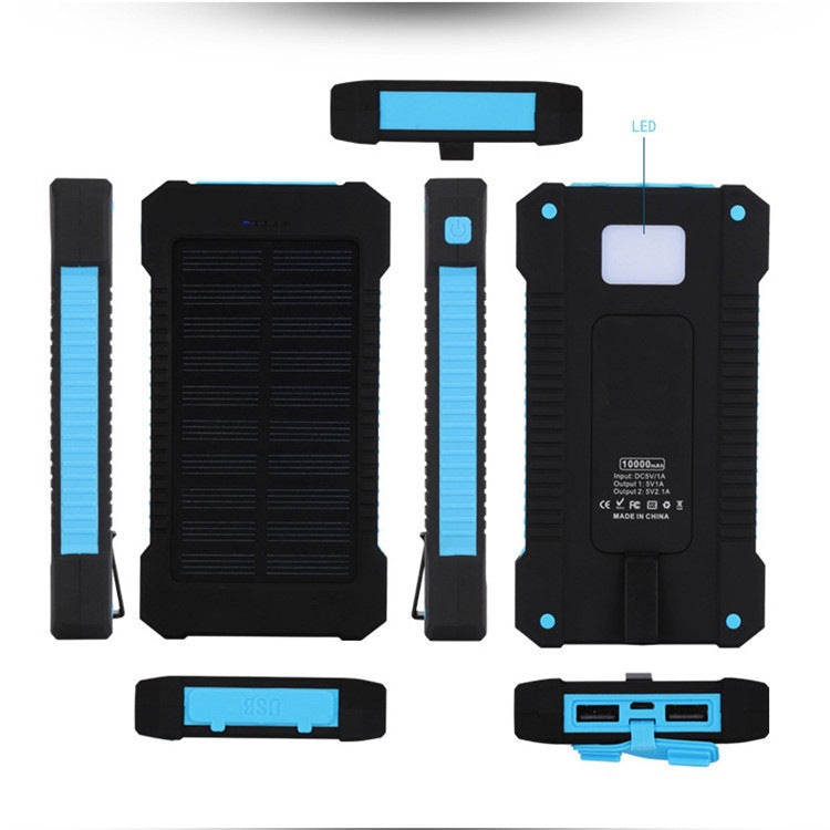 Solar-powered power bank with integrated compass and carabiner hook Bowlift