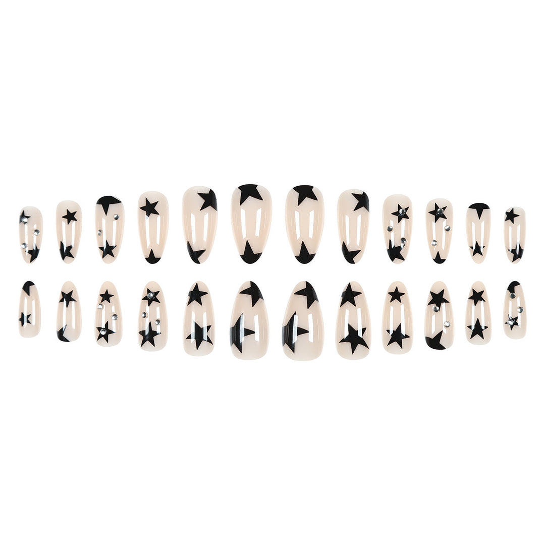 Star-Accented Stiletto Press-On Nails Bowlift