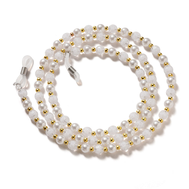 Elegant Pearl and Crystal Eyewear Chain Bowlift