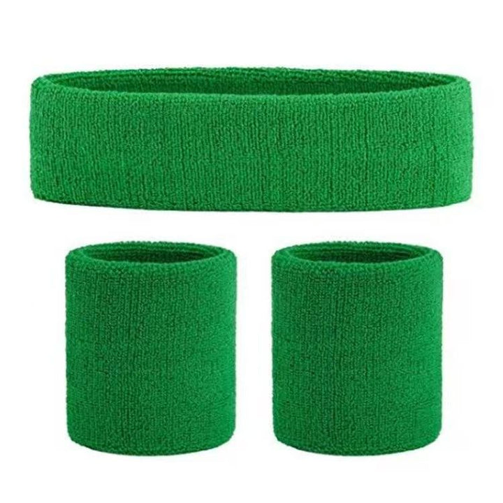 Sports Terry Sweatband Set for Head and Wrists Bowlift