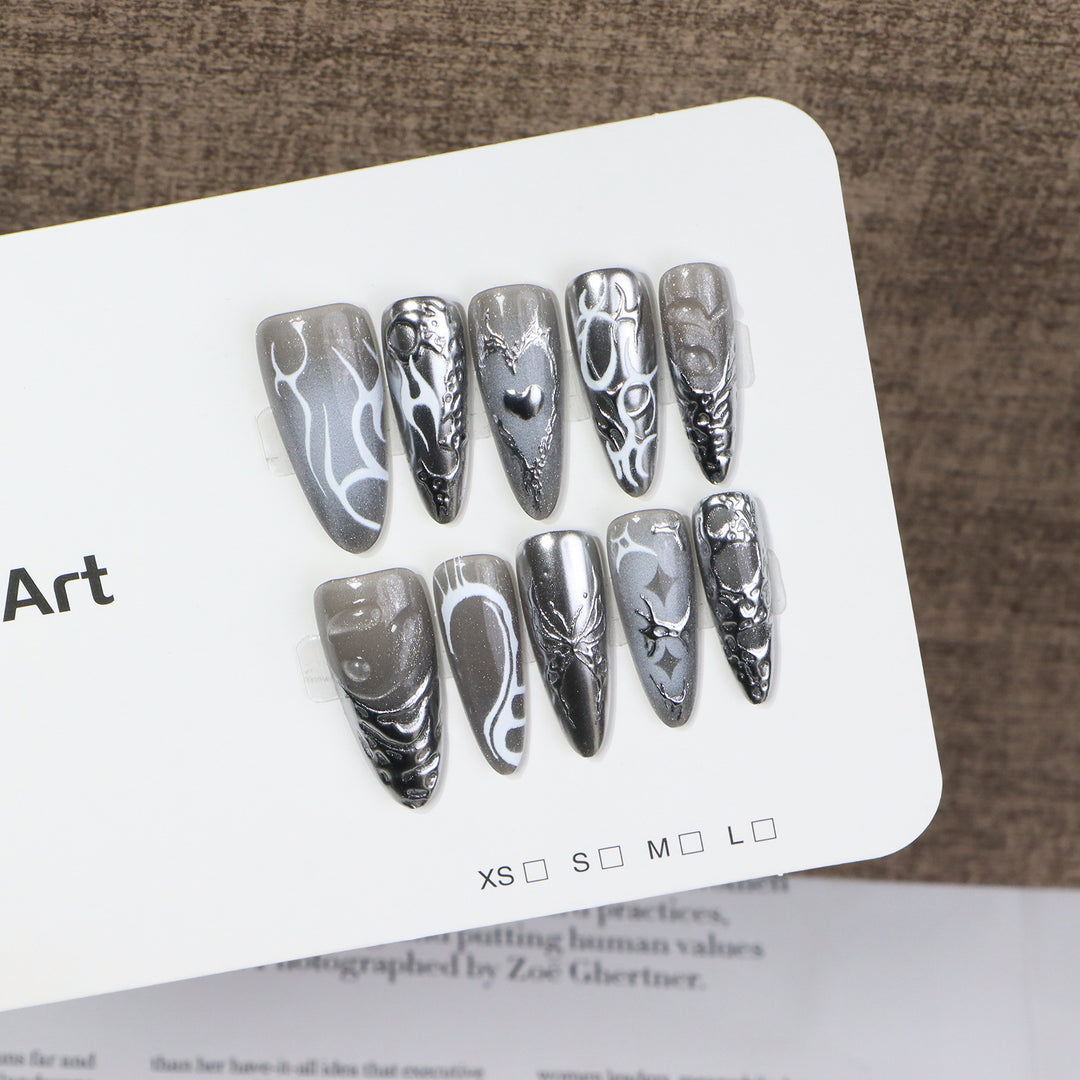 Artistic Premium Press-On Nail Design Bowlift