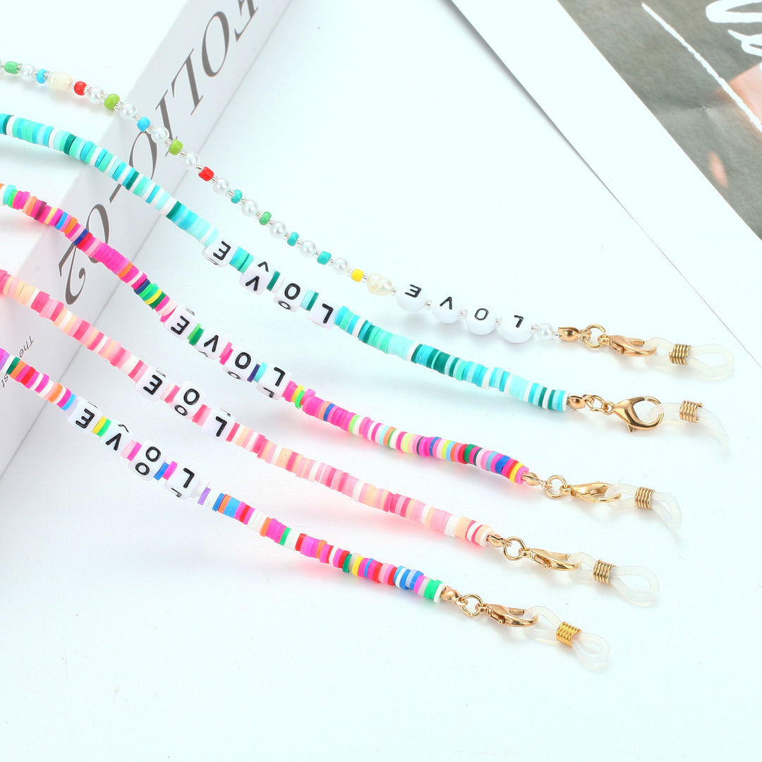 Fashionable glasses strap with colorful beads Bowlift