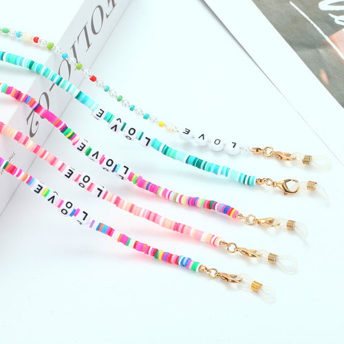Fashionable glasses strap with colorful beads Bowlift