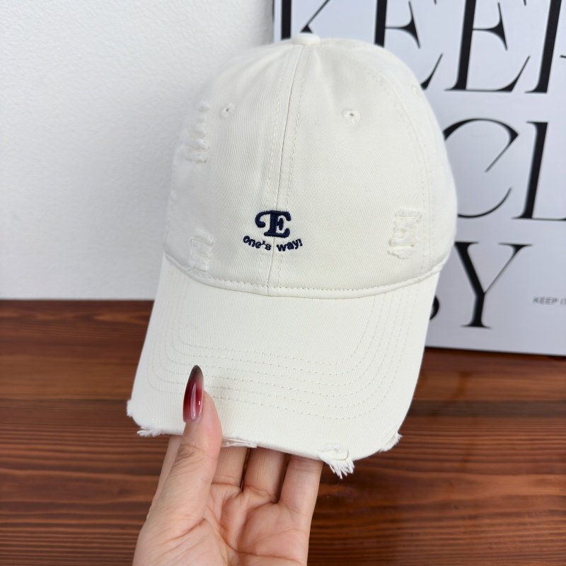 Unisex Distressed Denim Cap Bowlift