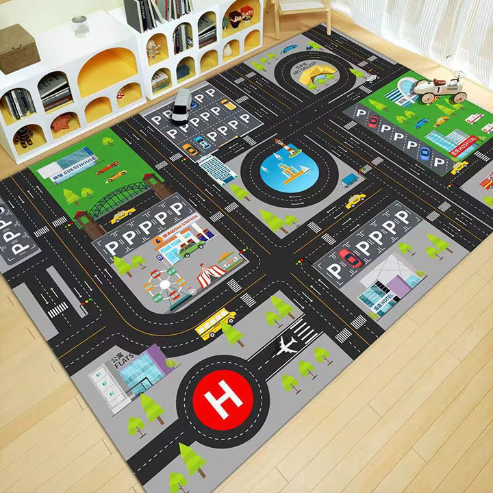 Playful City-Themed Area Rug