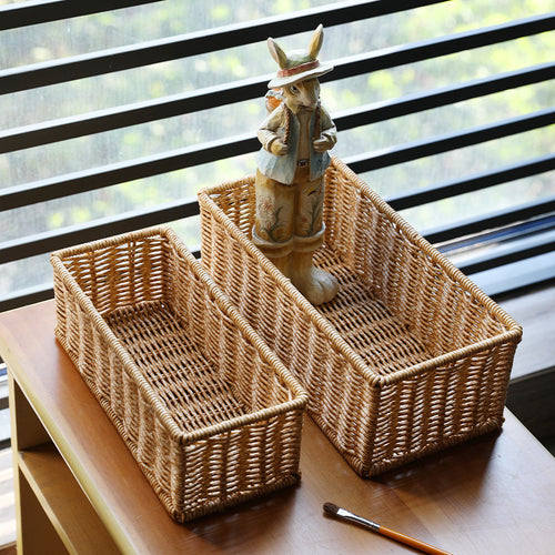Rectangular Woven Organizer Basket Bowlift