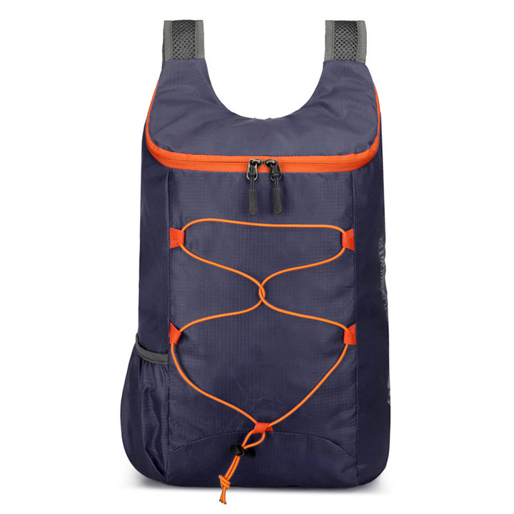 Women’s foldable lightweight day backpack with elastic front drawstring and side mesh pockets Bowlift