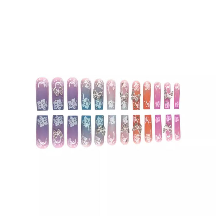 Premium Floral Acrylic Nail Extensions Bowlift