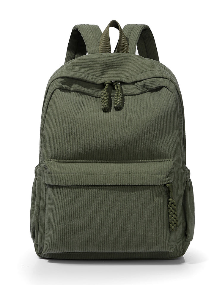 Textured Fabric Multi-Compartment Backpack Bowlift