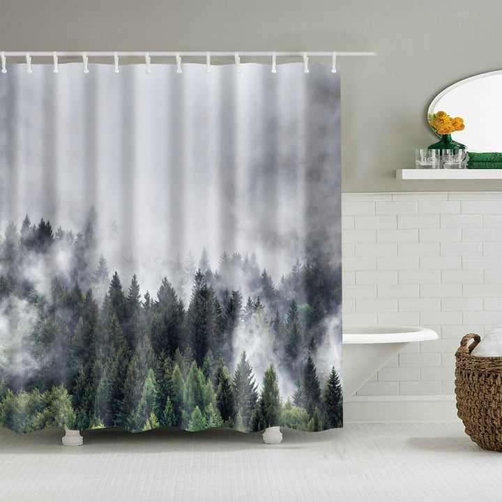 Floral Patterned Bathroom Shower Curtain Bowlift