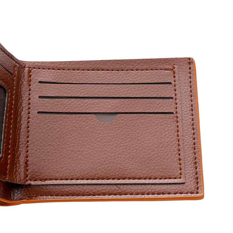 Textured Bi-Fold Leather Wallet Bowlift