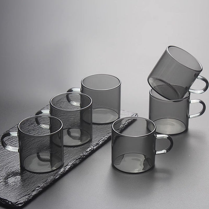 Insulated Double-Walled Glass Teacup Set with Accent Handles Bowlift