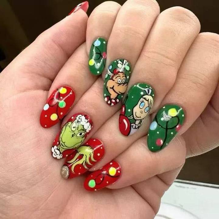 Artificial nail set with creative Christmas motifs Bowlift